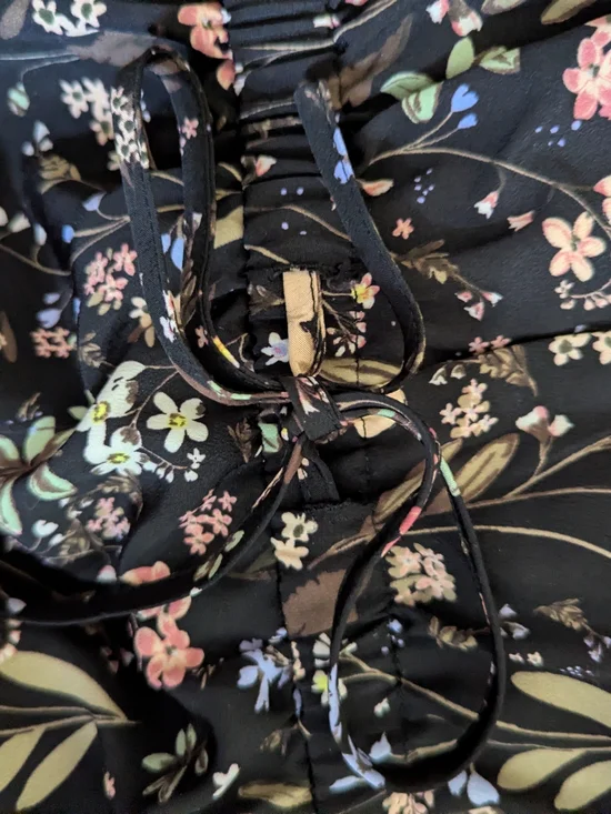 Joe Fresh Black Floral Long-Sleeve Dress - Picture 2 of 3